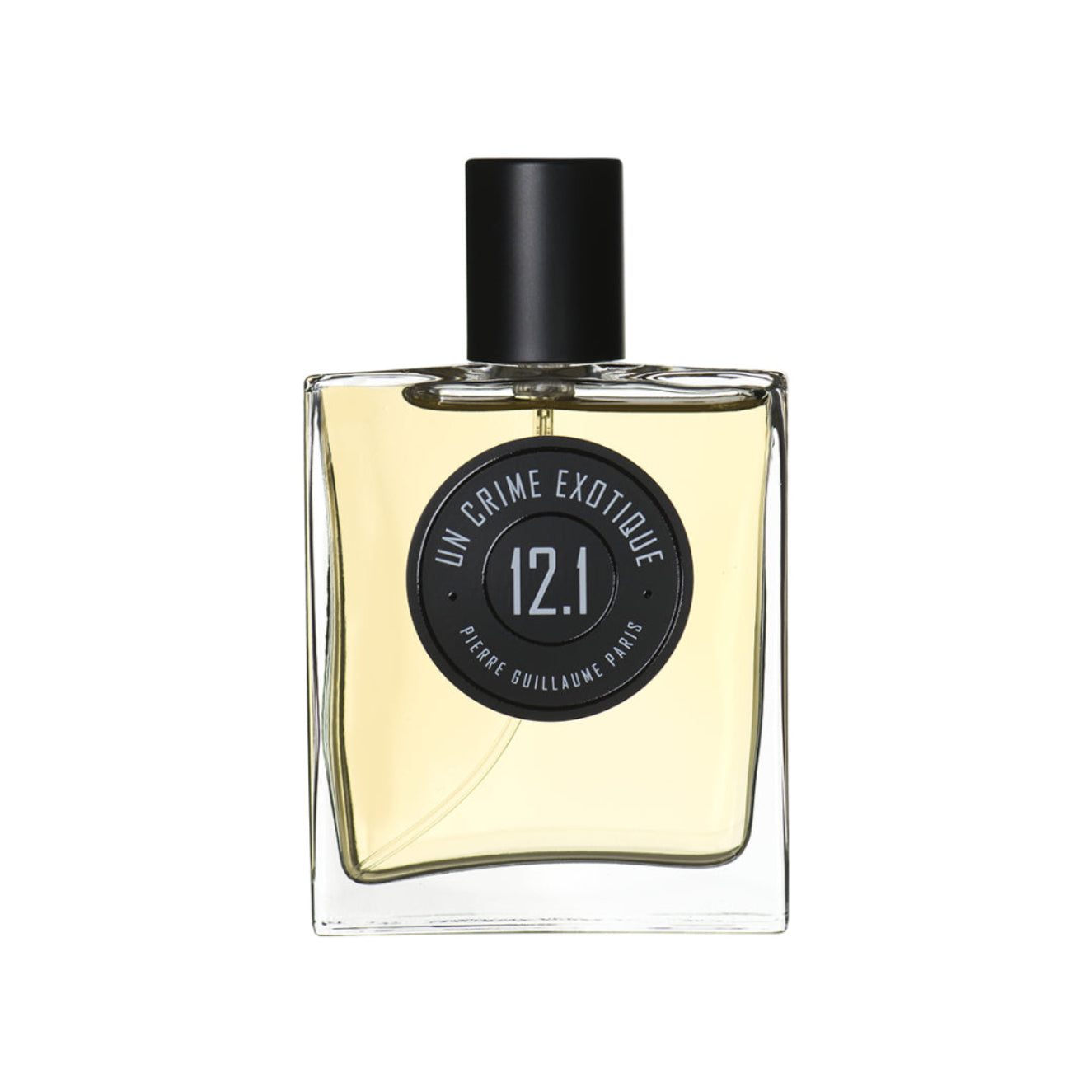 Perfume bottle labeled '12.1' on a white background
