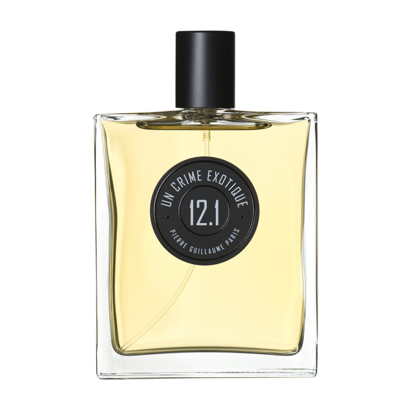 Perfume bottle labeled 'Un Crime Exotique 12.1' on a white background