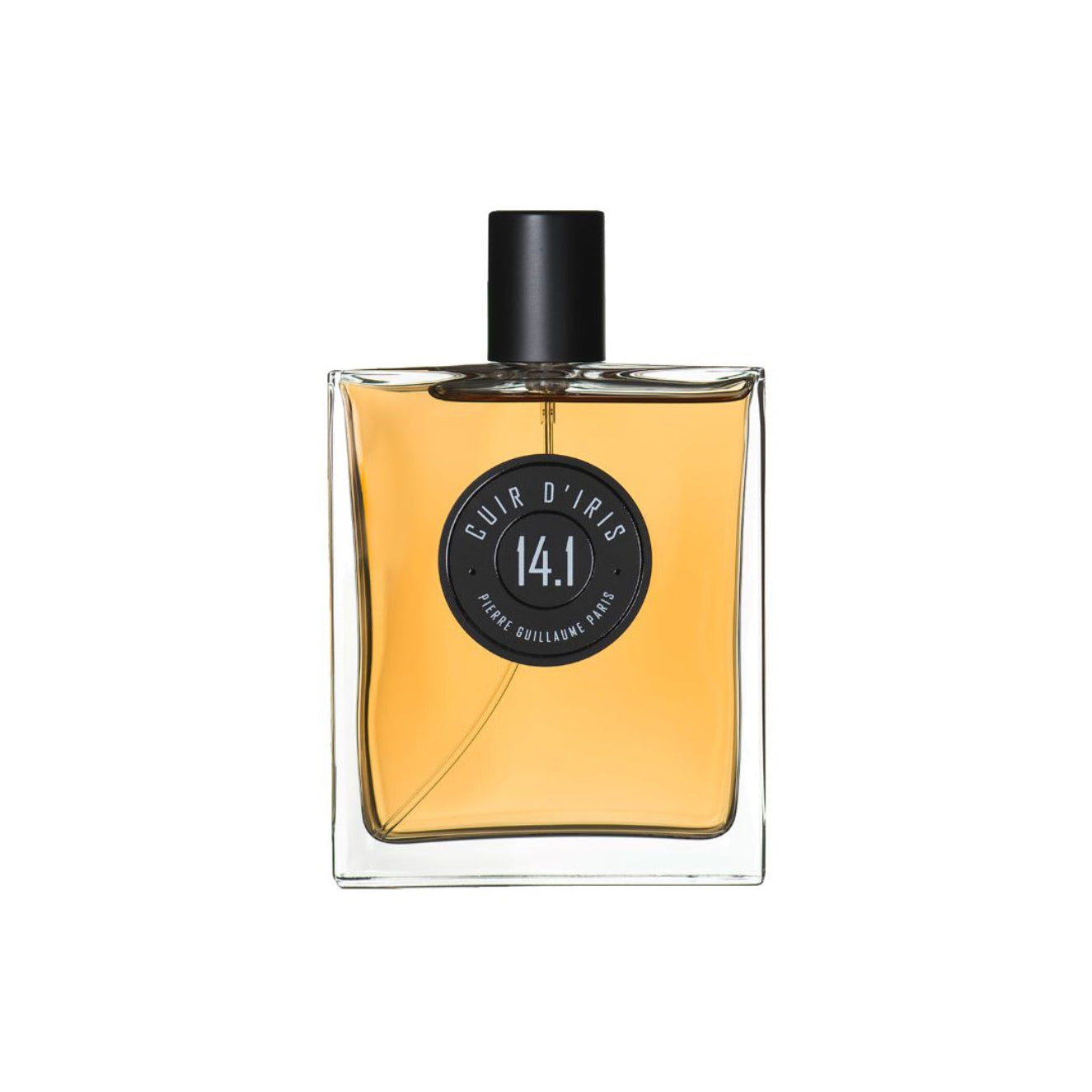 Perfume bottle labeled 'Cuir d'iris 14.1' on a white background