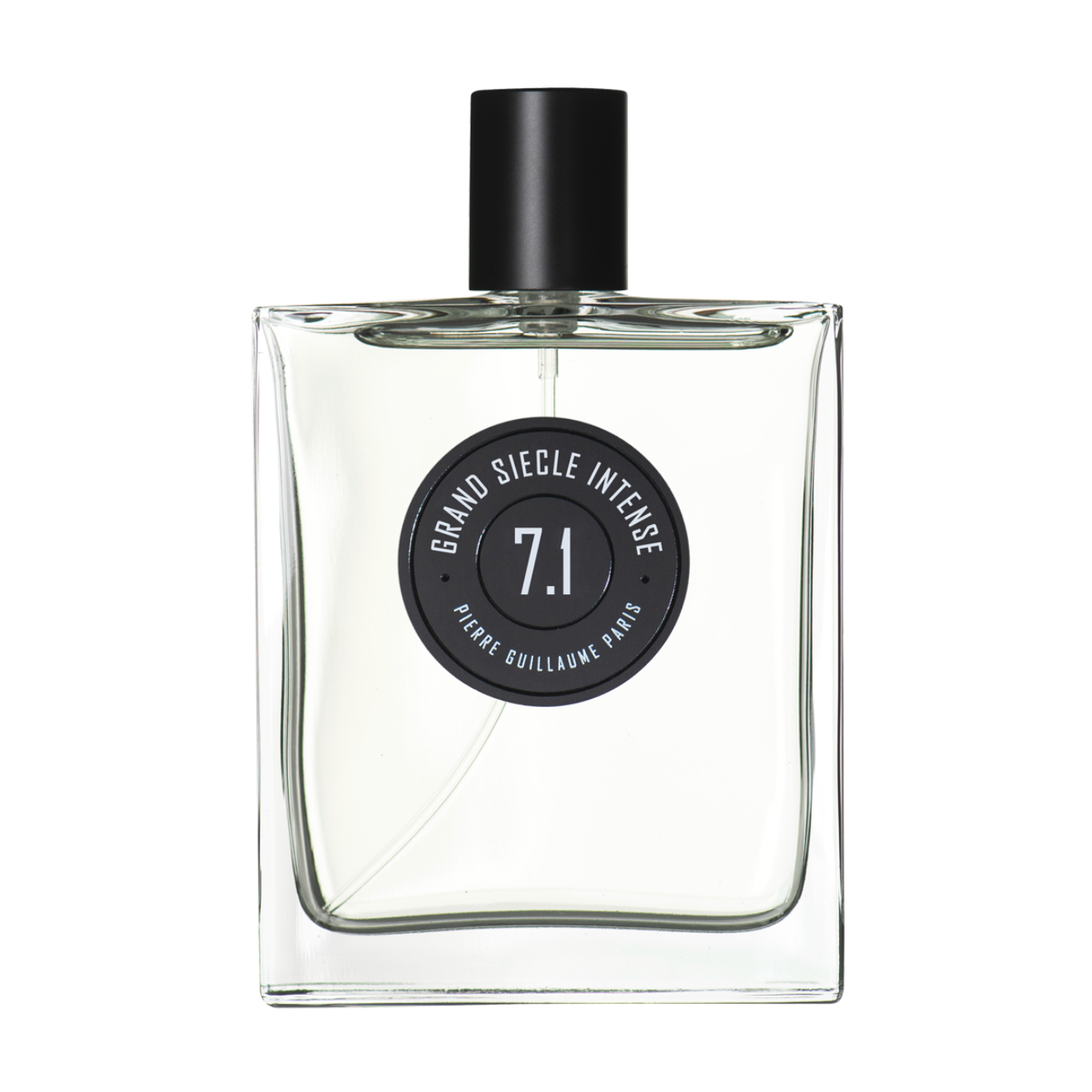 Perfume bottle labeled 'Grand Siecle Intense 7.1' on a white background